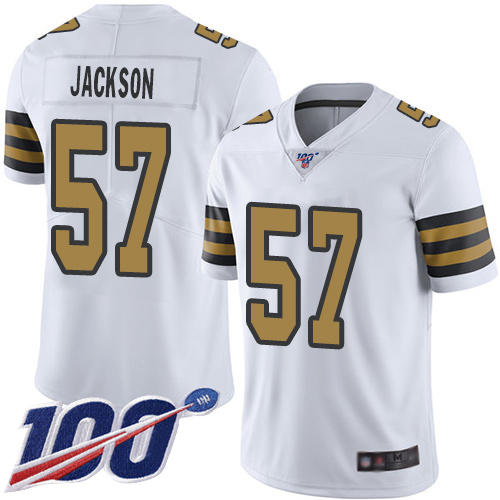 Men New Orleans Saints Limited White Rickey Jackson Jersey NFL Football #57 100th Season Rush Vapor Untouchable Jersey->new orleans saints->NFL Jersey
